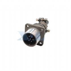 2RM-18 Series 7 Pin Male Panel Flange Receptacle with Tail
