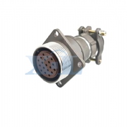 2RM-27 Series 19 Pin Female Panel Flange Receptacle with Tail