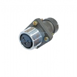 XLP20 3 Pin Female Flange Panel Receptacle with Shielded Tail