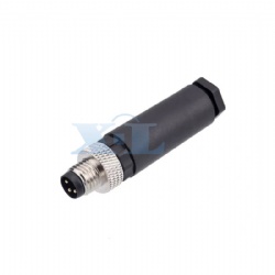 M8 Male Straight Assembly Cable Plug Plastic Shell