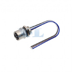 M8 Female Panel Socket Rear Fastened with Assembly Wires