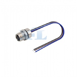 M8 Female Panel Socket Front Fastened M10*0.75 with Assembly Wires
