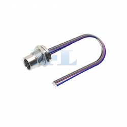 M8 Female Panel Socket Front Fastened M11*1.0 with Assembly Wires