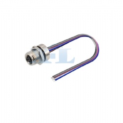 M8 Female Panel Socket Front Fastened M12*1.0 with Assembly Wires