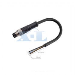 M8 Male Molding Cables Straight shielded unshielded