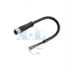 M8 Female Molding Cables Straight shielded unshielded