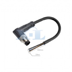 M8 Male Molding Cables Angled shielded unshielded