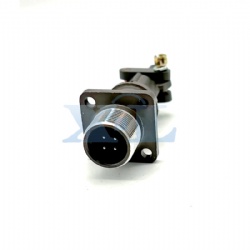 2RM-14 Series 4 Pin Male Panel Flange Receptacle with Tail