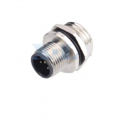 M12 Male Panel Socket Rear Fastened Solder Cup/PCB M16/PG9 Thread