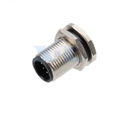 M12 Male Panel Socket Front Fastened Solder Cup/PCB M12 Thread