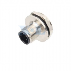 M12 Male Panel Socket Rear Fastened Solder Cup/PCB PG11 Thread