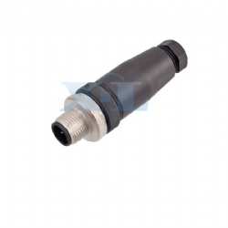 M12 Male Field Wireable Straight Cable Plug Plastic Shell