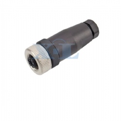 M12 Female Field Wireable Straight Cable Plug Plastic Shell