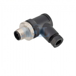 M12 Male Field Wireable Angled Cable Plug Plastic Shell