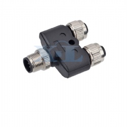 M12 1 Male to 2 Female Y Shape Adapter
