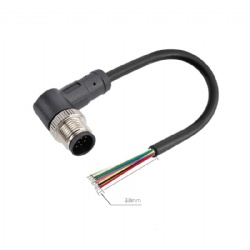 M12 Male Angled Molding Cables,Unshielded/Shielded