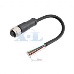M12 Female Straight Molding Cables, Unshielded/Shielded