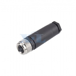 M8 Female Straight Assembly Cable Plug Plastic Shell
