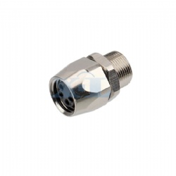M8 Female Panel Socket Rear Fastened Bullet Shape Solder Cup