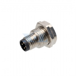 M8 Male Panel Socket Front Fastened M11*1 Solder Cup