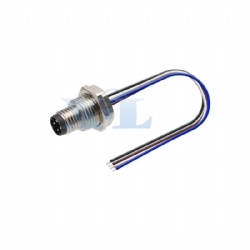 M8 Male Panel Socket Front Fastened M11*1 with Assembly Wires