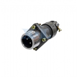 XLP20 2 Pin Male Flange Panel Receptacle with Unshielded Tail